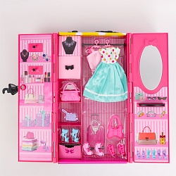 кукла в наборе + шкаф. игрушка