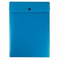 Папка-конверт на кнопке А4 400 мкм вертикальная синяя