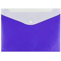 папка-конверт на кнопке а4  diamond фиолетовая с дополнительным карманом