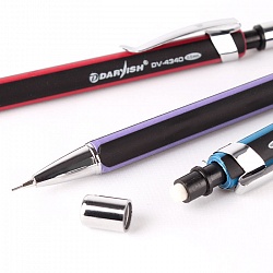 карандаш мех. 0,5мм. "darvish" корпус трехгранный черный с цветными вставками с ластиком