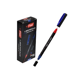 ручка шар. двусторонняя "flair" carbonix duo, пластик, 1,0мм, цв.чернил: синий/красный