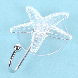 крючок декоративный (пластик, металл) на присоске "морская звезда" цвет ассорти