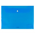 Папка-конверт на кнопке А4 150мкм синяя