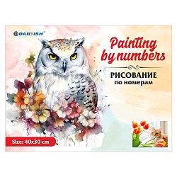 набор для творчества "рисование по номерам" 40*30см  кошка с цветами