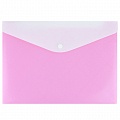 Папка-конверт на кнопке А4  Diamond розовая с дополнительным карманом