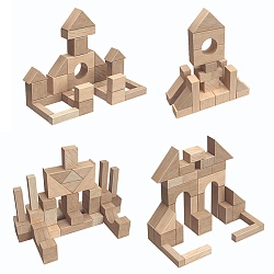 конструктор деревянный "строительный набор" 34 элемента