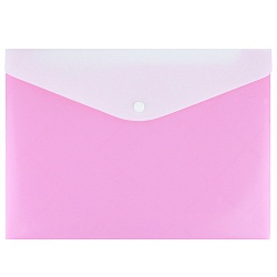 папка-конверт на кнопке а4  diamond розовая с дополнительным карманом