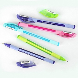 ручка шар. синяя "darvish" trion+ корпус трехгранный soft touch цвет ассорти
