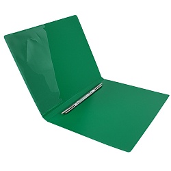папка с пружинным скоросшивателем и карманом а4 зелёная