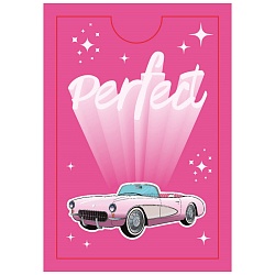 обложка на пропуск/проездной "розовый кабриолет" пвх
